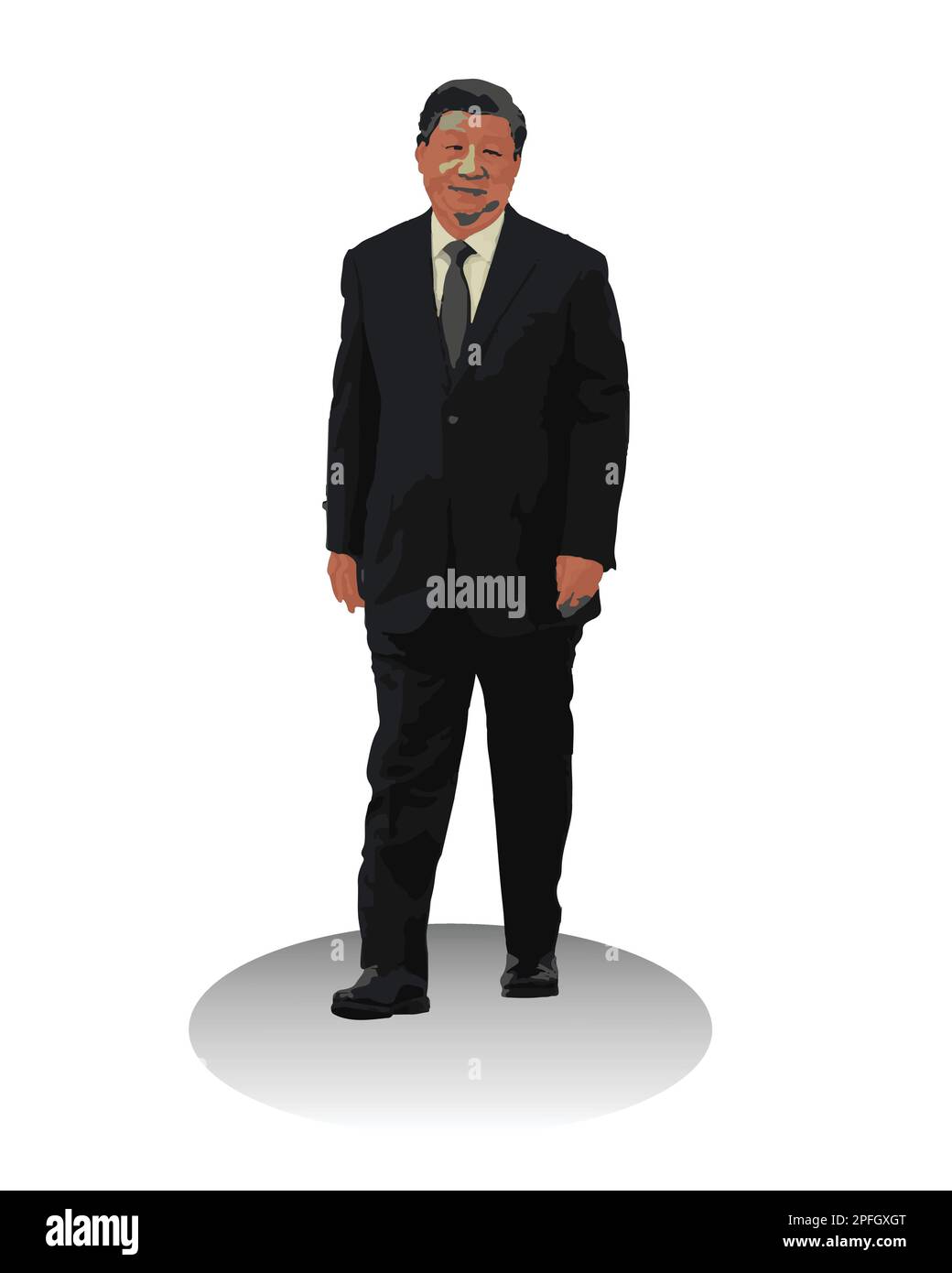 XI Jinping Presidente della Repubblica popolare Cinese immagine vettoriale Illustrazione Vettoriale