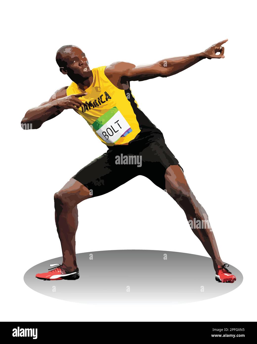 Immagine dell'illustrazione Usain Bolt Jamaican Runner Vector Illustrazione Vettoriale