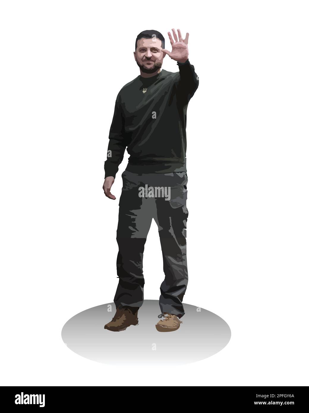 Volodymyr Zelenskyy Presidente dell'Ucraina Vector Illustration image Illustrazione Vettoriale