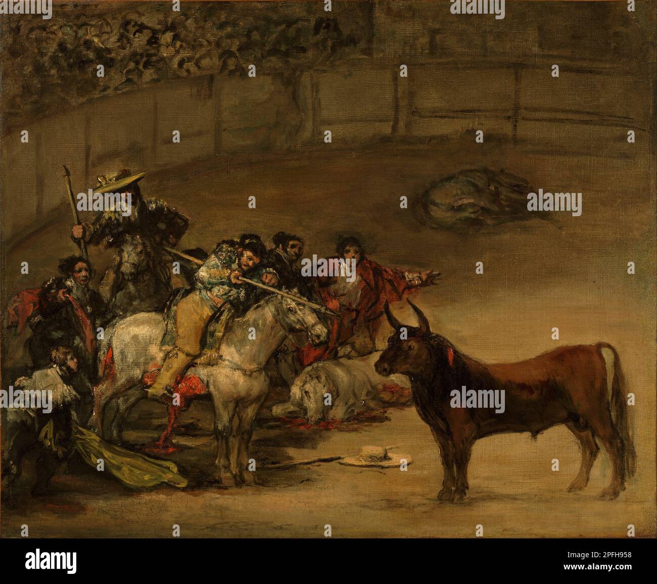 Corrida, Suerte de Varas 1824 di Francisco de Goya y Lucientes Foto Stock