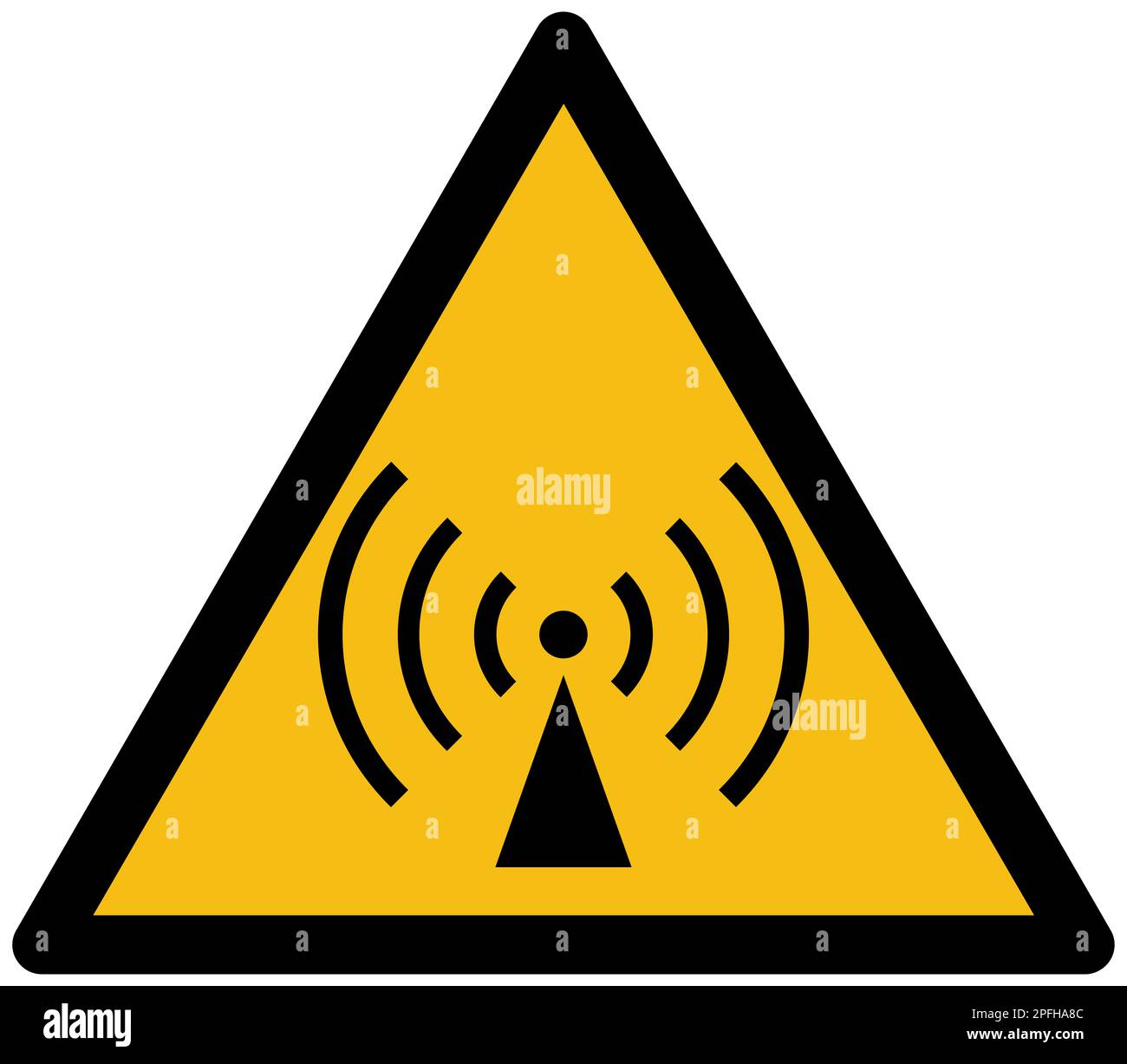 Segnale di radiazione non ionizzante ISO 7010 Foto Stock