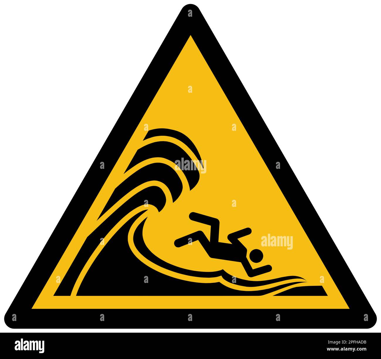 ISO 7010 segno High surf o onde di rottura grande Foto Stock