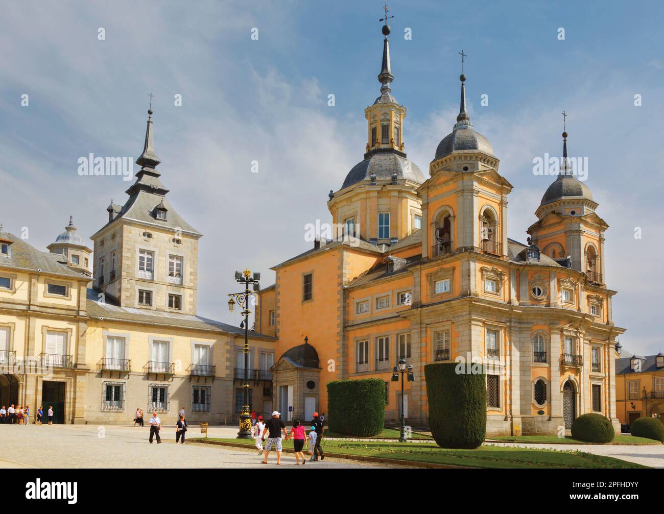 La Granja de San Ildefonso, Provincia di Segovia, Spagna. (Nota anche come la Granja, o San Ildefonso.) Il palazzo reale barocco del 18th ° secolo di San Ilde Foto Stock