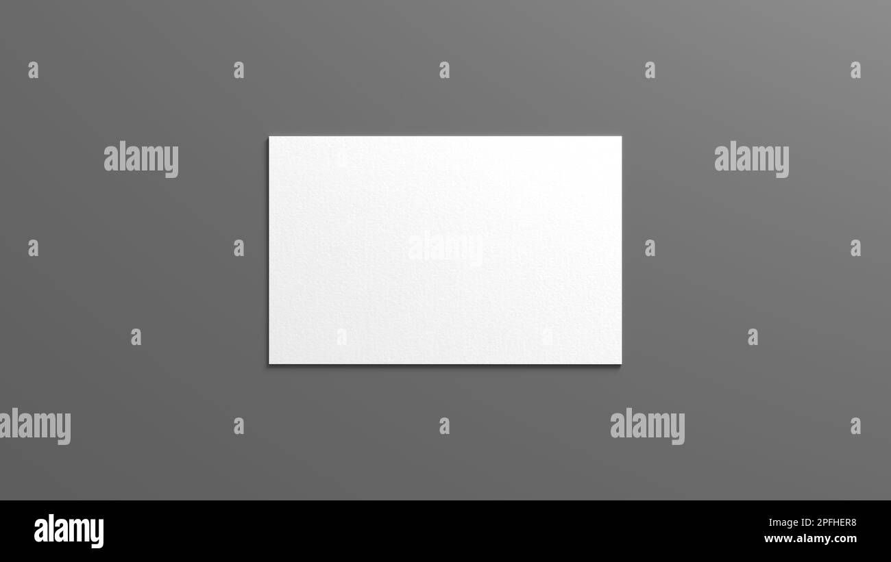 Mockup di biglietti da visita. Biglietto da visita singolo su sfondo grigio. Visualizza direttamente sopra Foto Stock