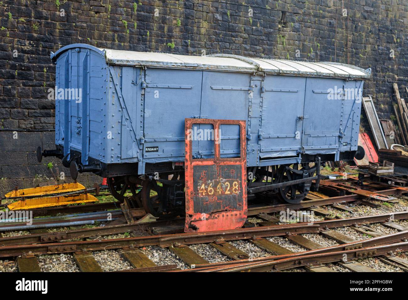 Vagone merci. Bury Bolton Street, East Lancs Railway. Foto Stock