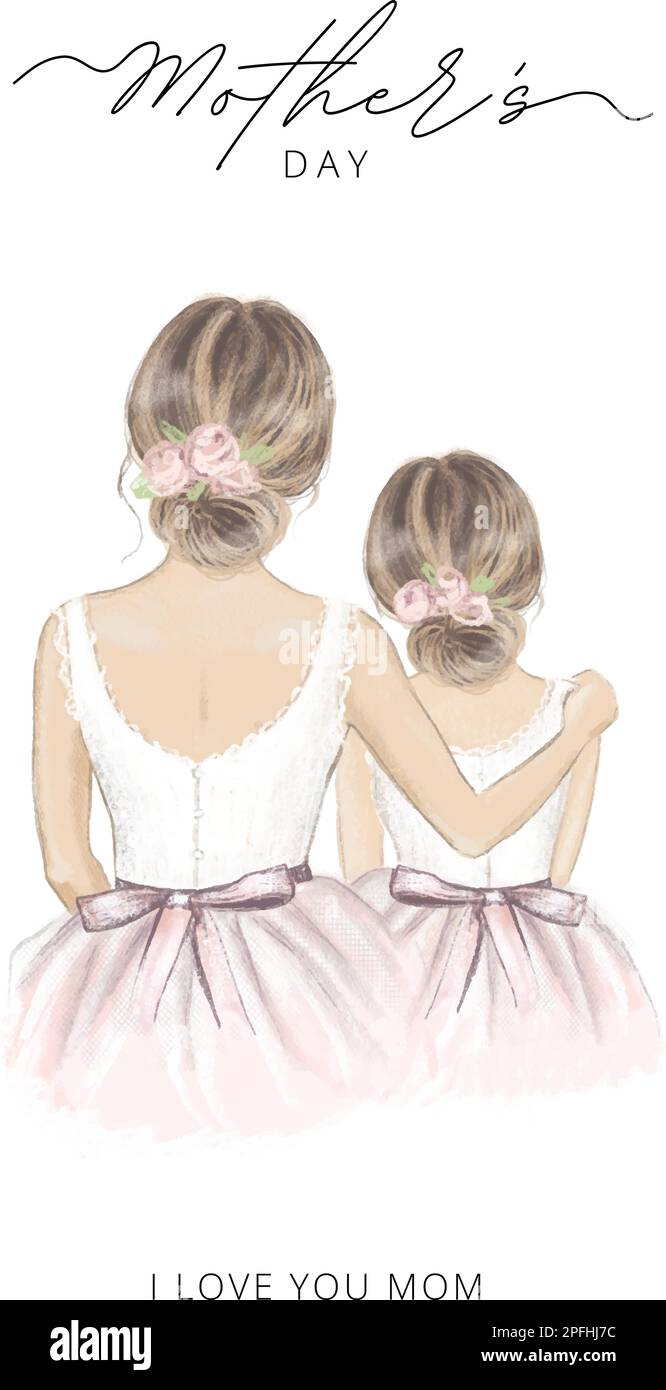 Biglietto d'auguri per la Giornata della mamma, illustrazione vettoriale Illustrazione Vettoriale
