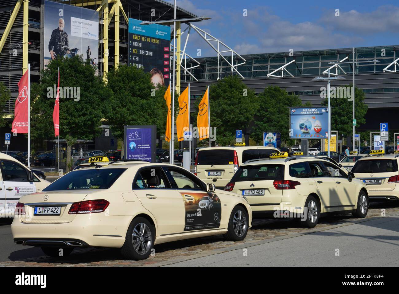 Taxi, aeroporto, Lipsia, Sassonia, Germania Foto Stock