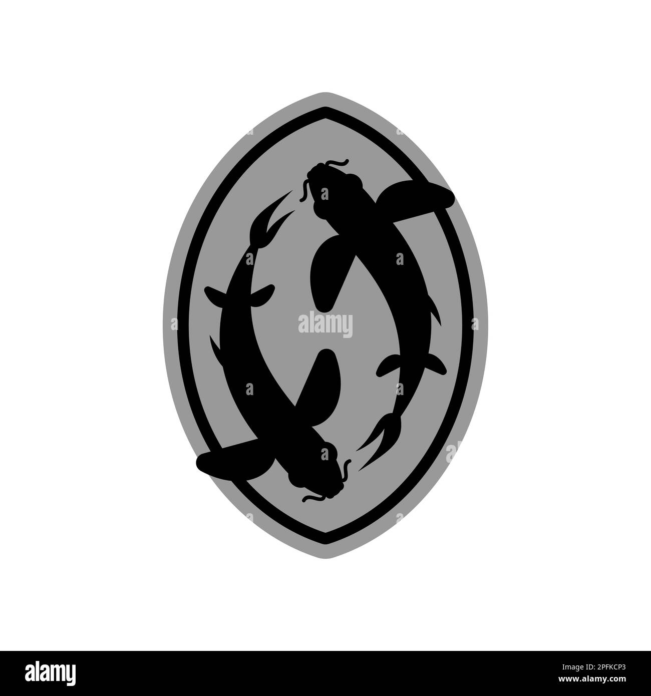Simbolo segno zodiaco Pesci. Pesci. Due pesci icona Illustrazione Vettoriale