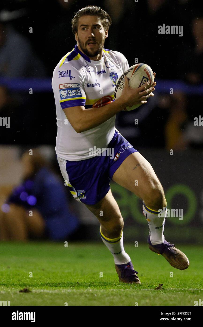 Warrington Wolves Greg Minikin in palla durante la partita della Betfred Super League allo stadio Halliwell Jones di Warrington. Data immagine: Venerdì 17 marzo 2023. Foto Stock