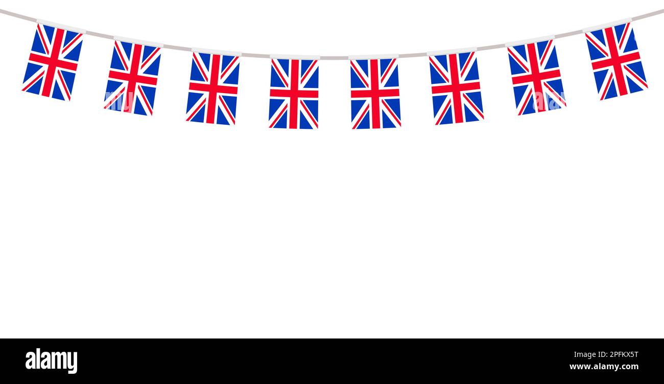 British bunting jack Union giubileo regno unito reale inghilterra sfondo vettore. Illustrazione Vettoriale