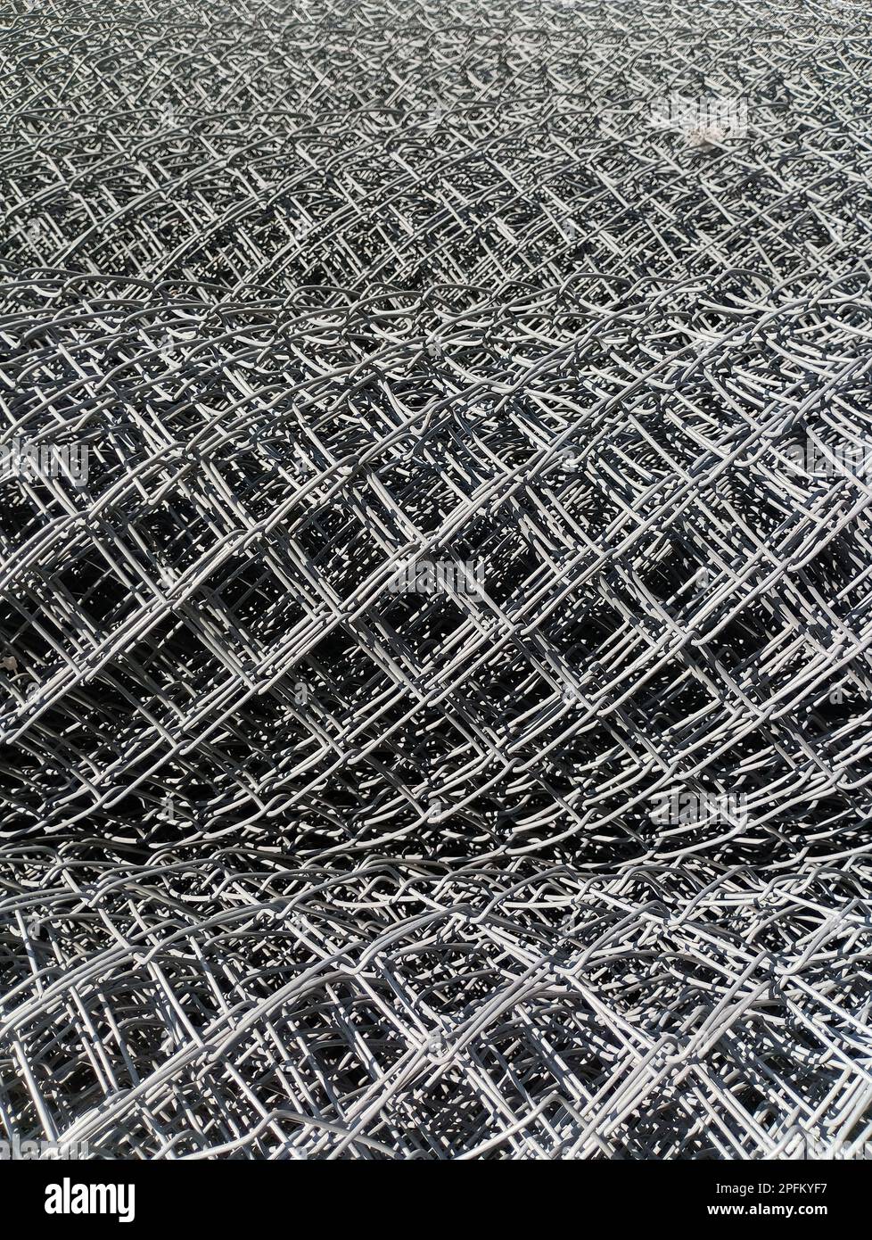 Filo metallico in rotoli primo piano Foto Stock