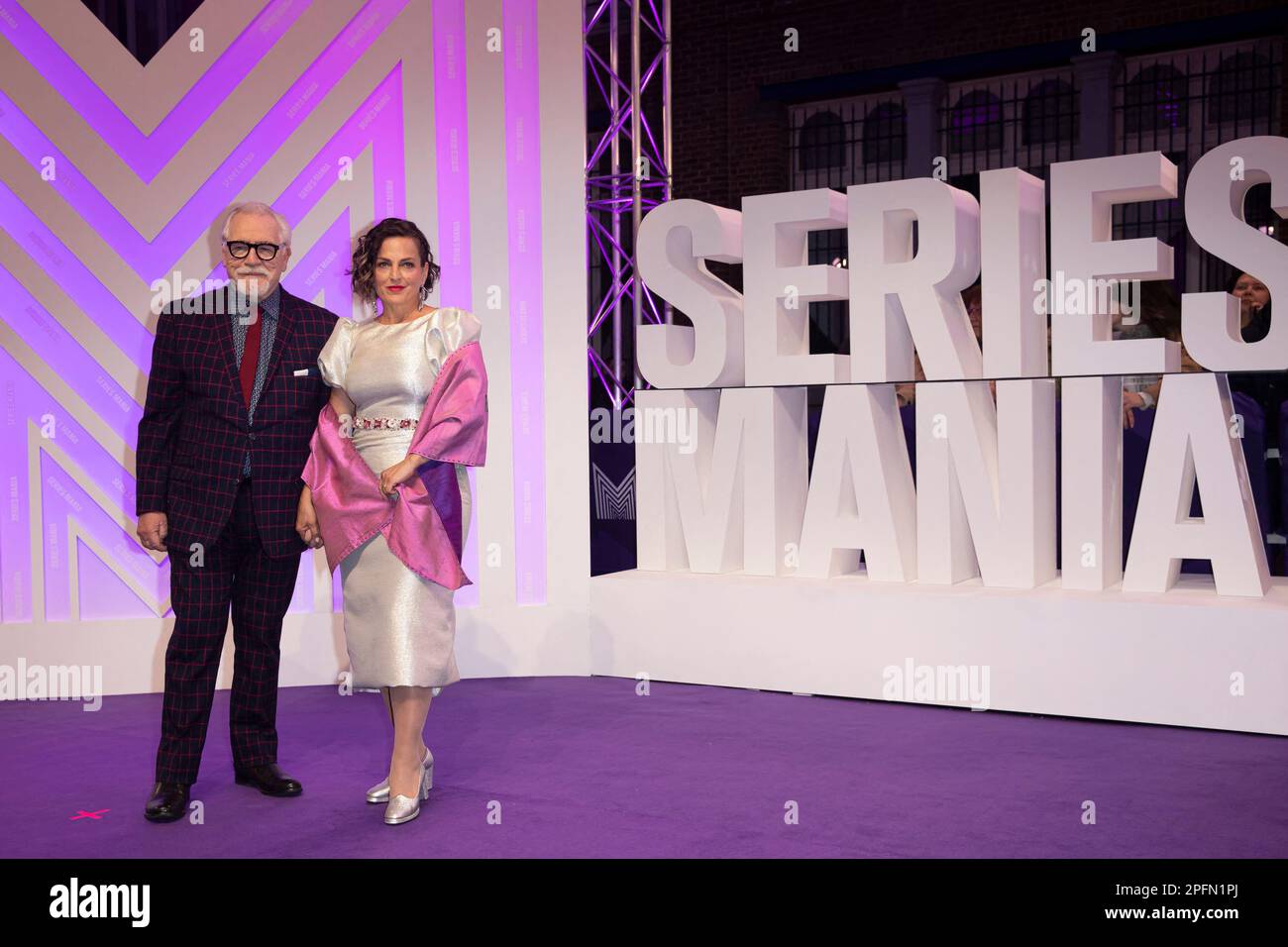 Brian Cox e la moglie Nicole Ansari-Cox partecipano alla cerimonia di apertura durante la Serie Mania Festival 2023 il 17 marzo 2023 a Lille, Francia. Foto di aéSeastien Courdji/ABACAPRESS.COM Foto Stock