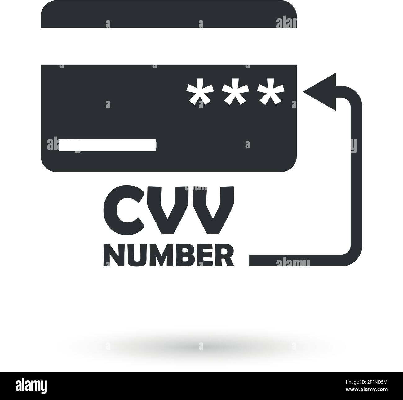 Icona della carta di credito in stile piatto. Illustrazione del vettore del codice di verifica CVV su sfondo isolato. Concetto commerciale segno di pagamento. Illustrazione Vettoriale