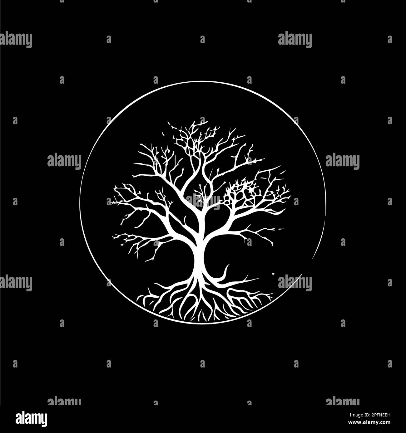 Albero radici silhouette icona, simbolo della conoscenza, istruzione astratto segno, lumberjack logo concetto, Falegnameria logotipo, stampa t-shirt, simbolo di vita Illustrazione Vettoriale