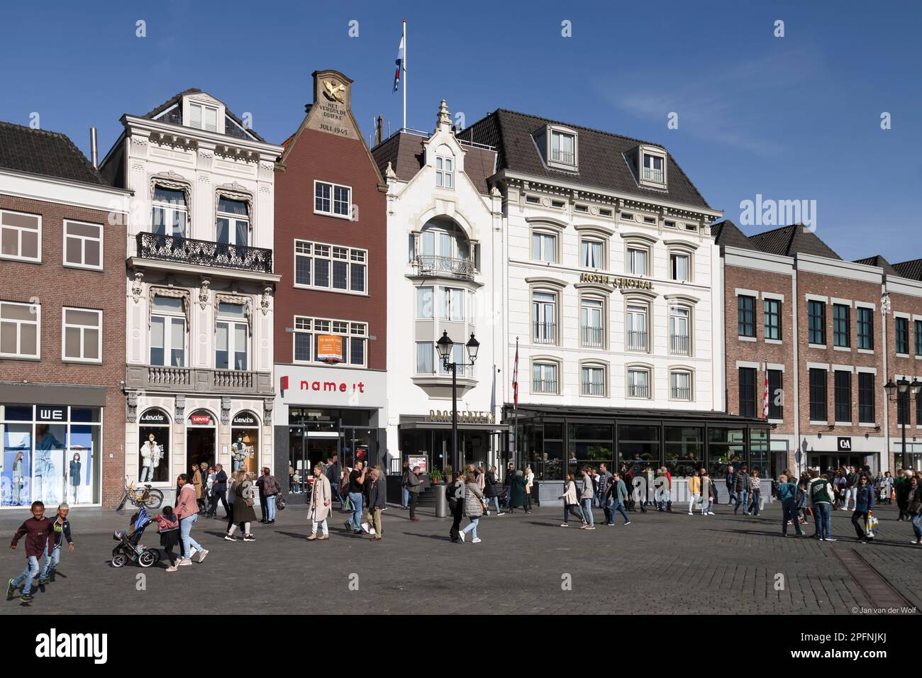 Piazza del mercato centrale a Den Bosch. Foto Stock