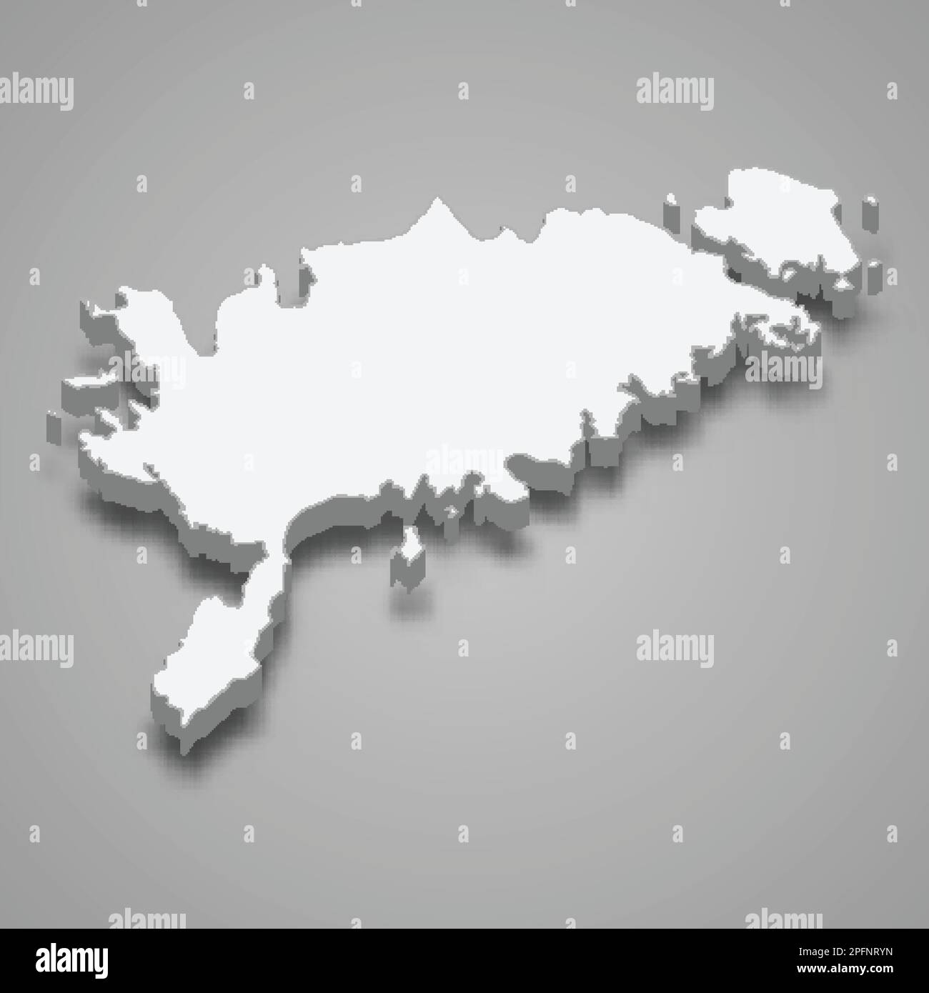 3D la mappa isometrica della contea di Saare è una regione dell'Estonia isolata dall'ombra Illustrazione Vettoriale