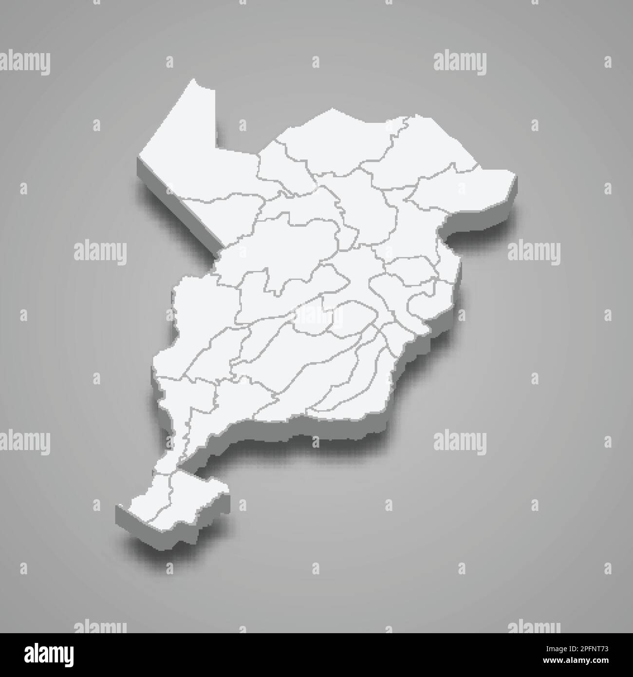 3D mappa isometrica di San Marcos è una provincia del Guatemala isolata con ombra Illustrazione Vettoriale