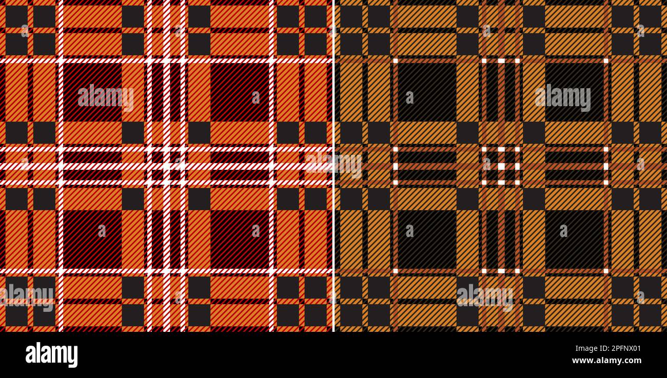 Motivo scozzese scozzese a scacchi con motivo scozzese in arancione color giallo marrone Illustrazione Vettoriale
