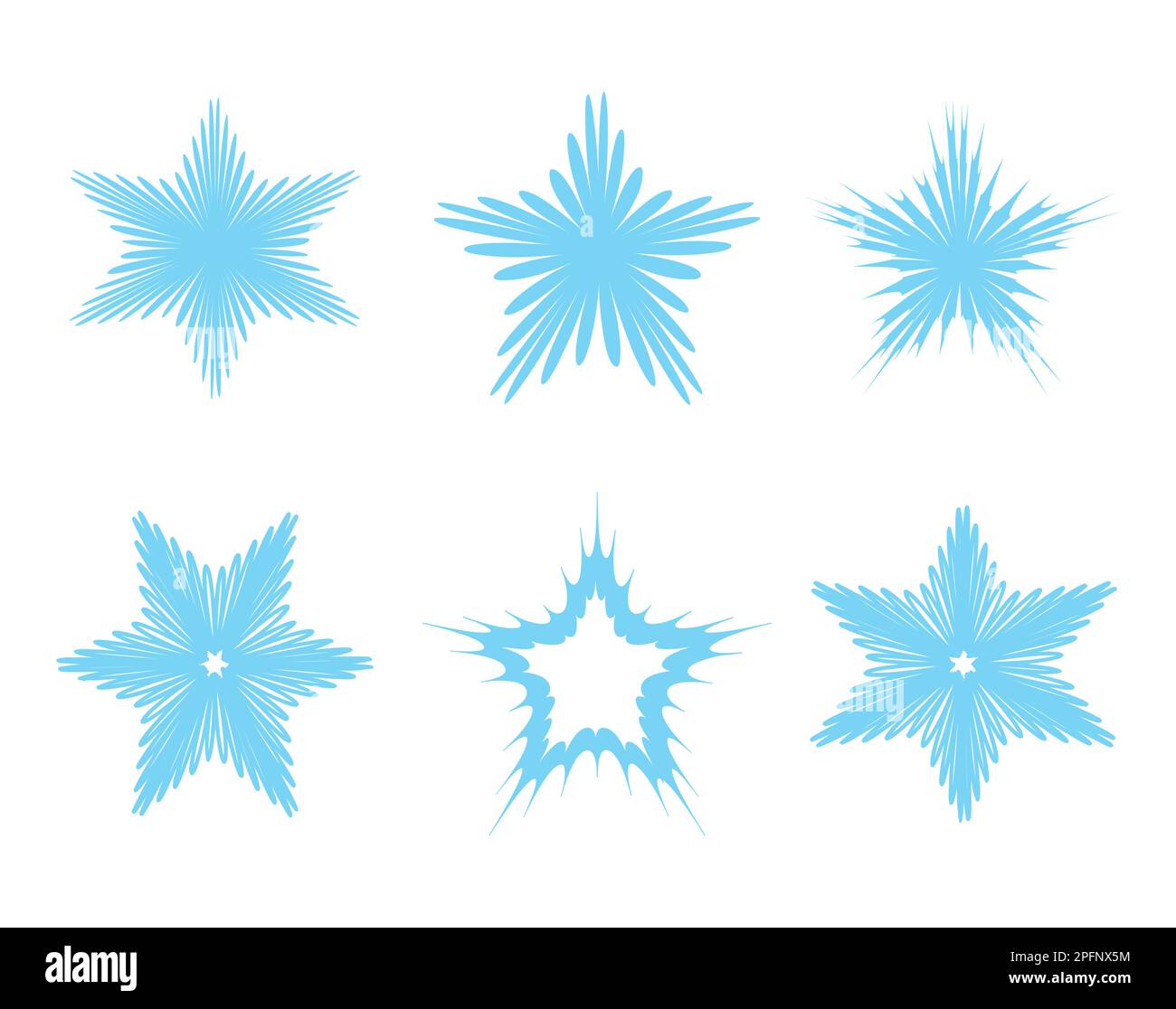 Christmas Sky Blue Snowflake Star su sfondo bianco Illustrazione Vettoriale