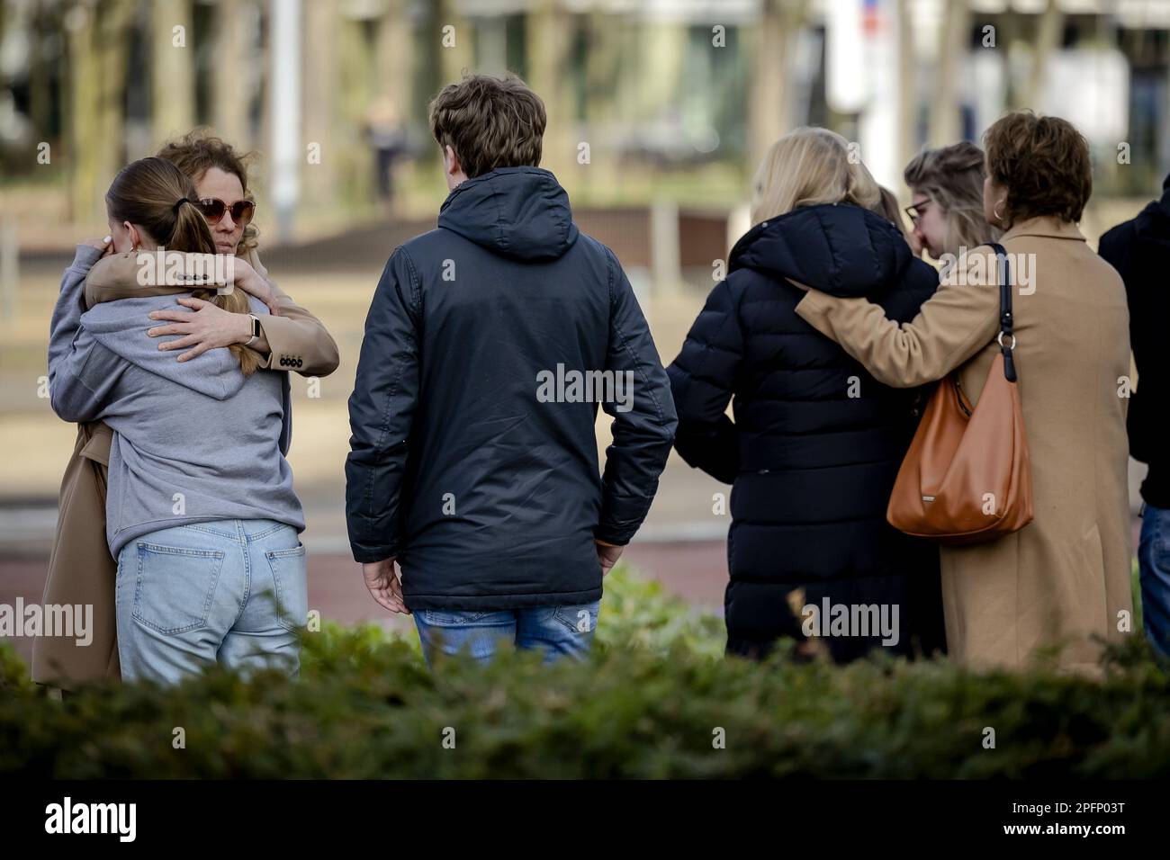 UTRECHT - parenti e parti interessate durante la commemorazione dell'attacco del tram del 18 marzo 2019. Durante l'attacco del 24 ottobre, Gokmen T. ha sparato quattro persone morte in un tram espresso. ANP ROBIN VAN LONKHUIJSEN olanda fuori - belgio fuori Foto Stock