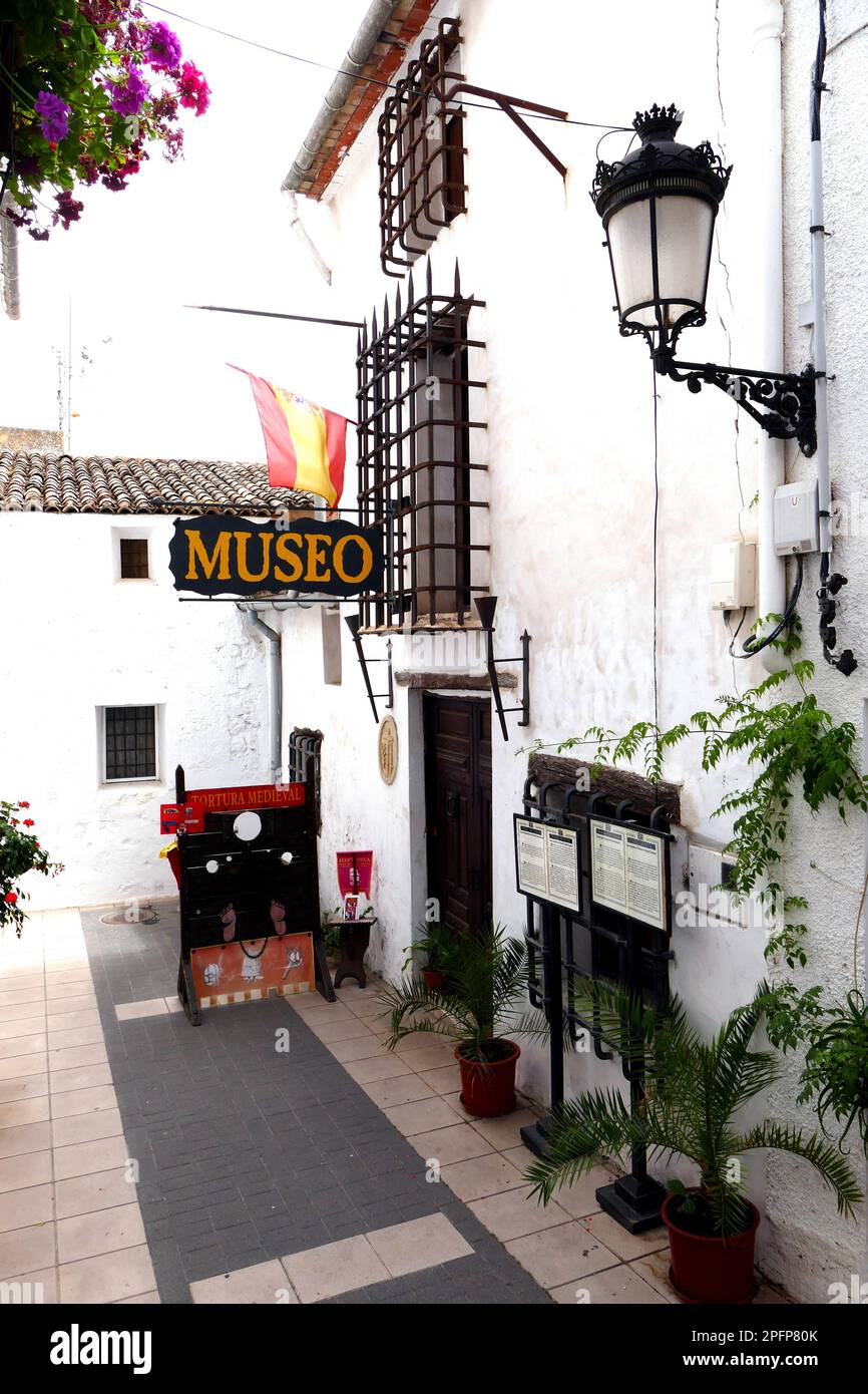 Museo della tortura a El Castell de Guadalest, Valencia, Spagna Foto Stock