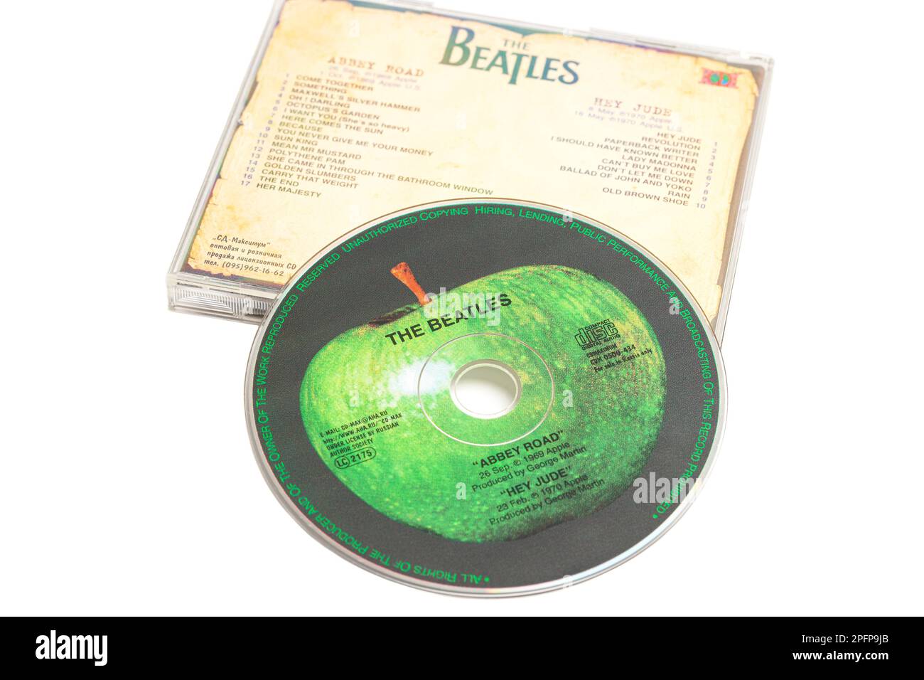 Mosca, Russia, 18 marzo 2023: CD di The Beatles Abbey Road, Hey Jude. Foto Stock