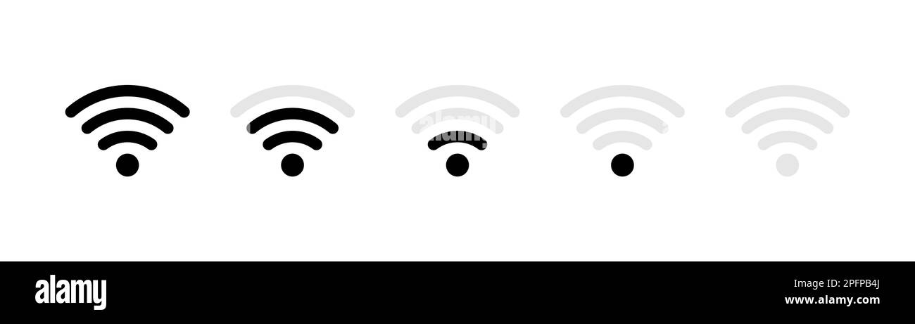 ICONA WIFI. angoli arrotondati. sfondo bianco grigio nero Illustrazione Vettoriale