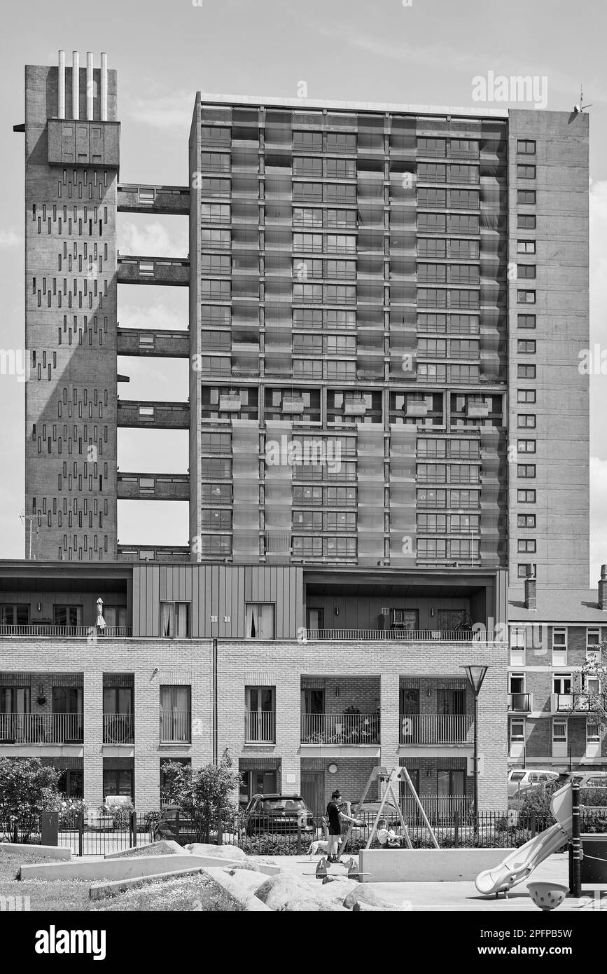 Torre Balfron, progettata da Ernő Goldfinger, 1967; Londra, Regno Unito Foto Stock