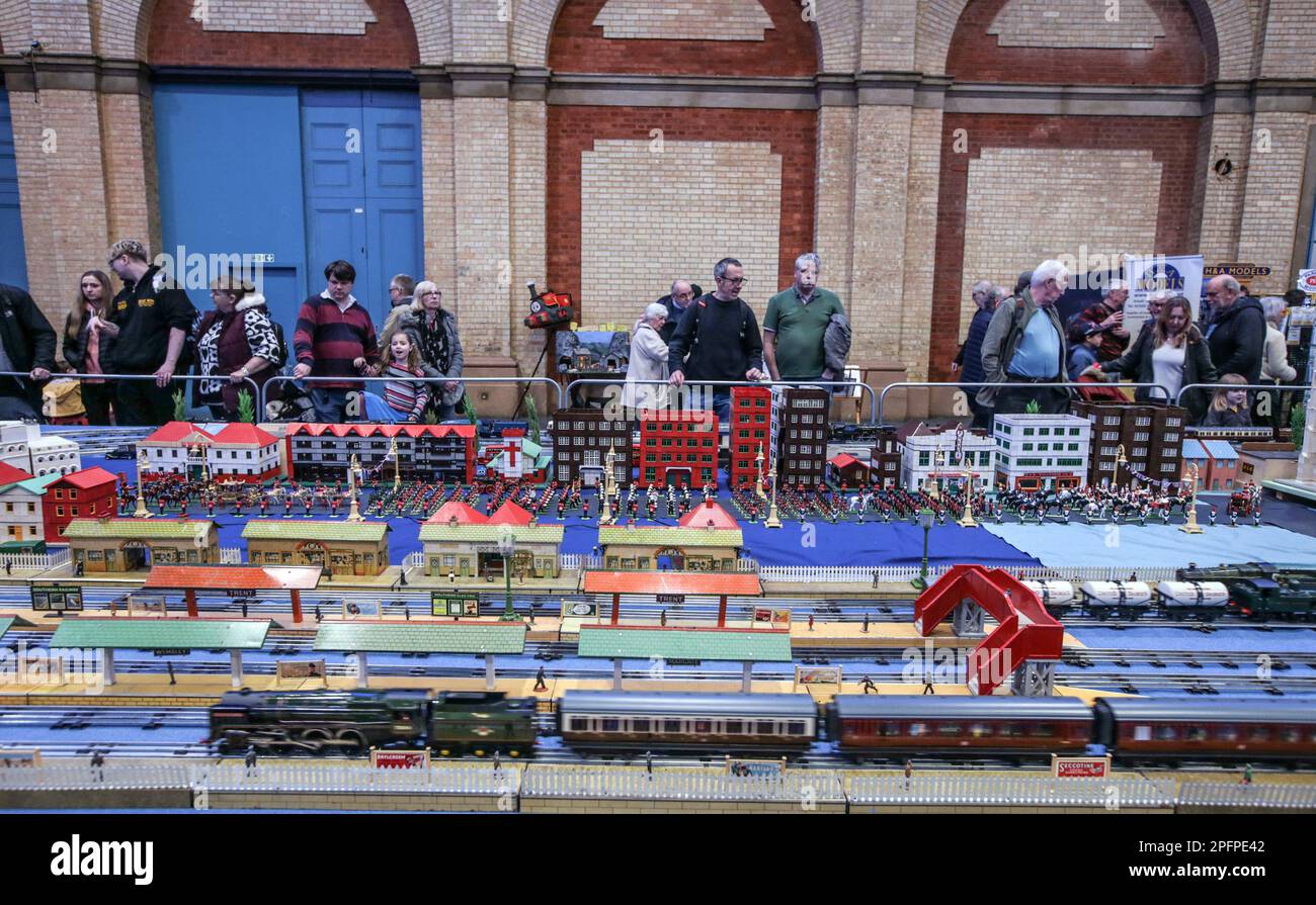 Londra UK 18 marzo 2023 Alexandra Palace ha ospitato il London Festival of Railway Modelling.A celebrazione del talento modellistico, con modellini ferroviari, modellini aerei, barche, edifici, Camion e altro.Paul Quezada-Neiman/Alamy Live News Foto Stock