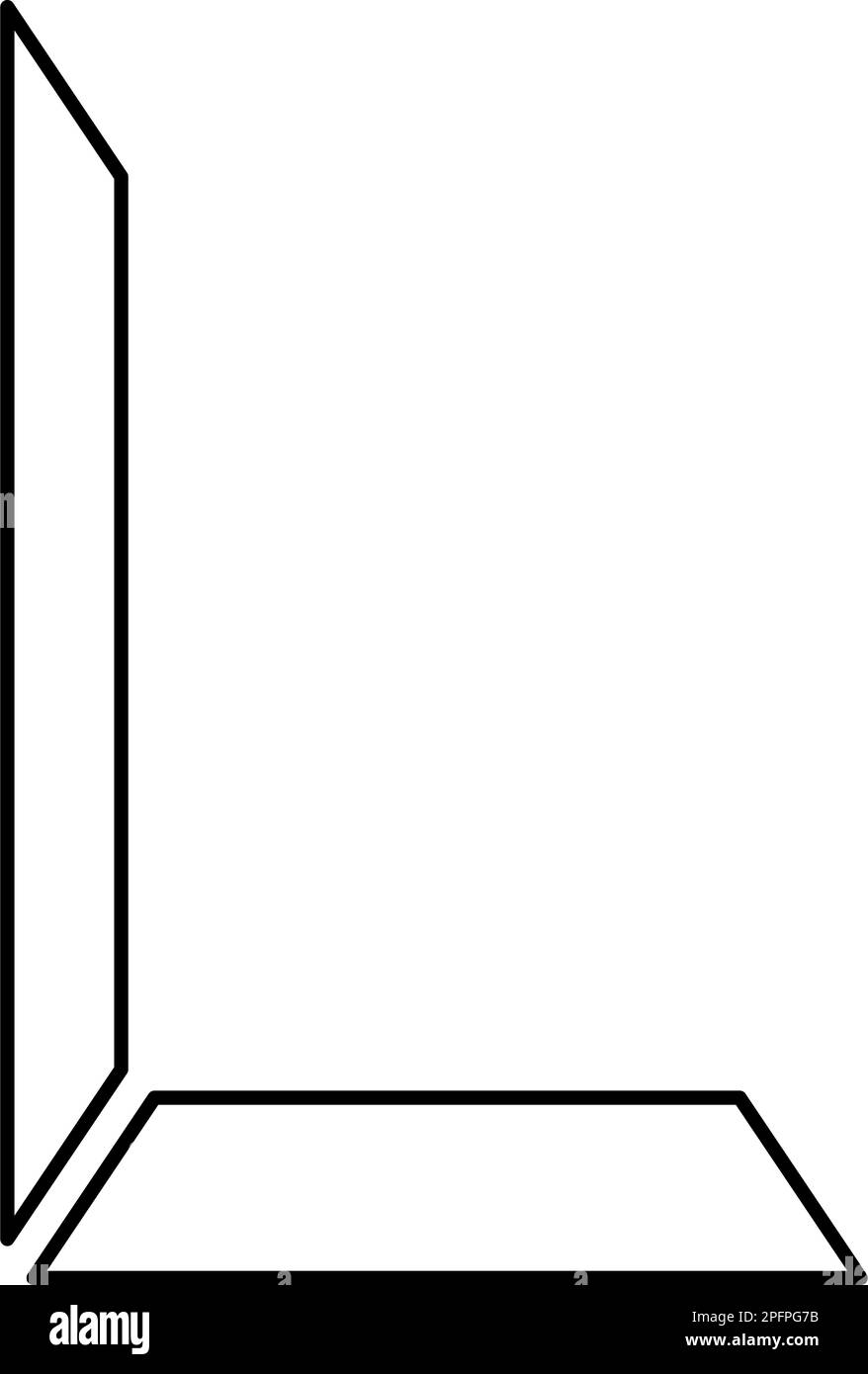 Bordo della parte per l'immagine angolo cornice contorno linea icona nero colore vettore illustrazione immagine sottile piatto stile semplice Illustrazione Vettoriale