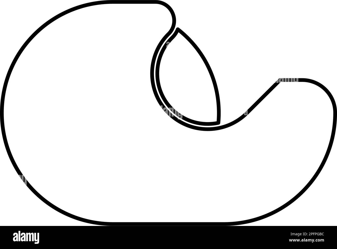 Dispenser con nastro adesivo scotch per tavolo contorno linea icona colore nero vettore illustrazione immagine sottile piatto stile semplice Illustrazione Vettoriale
