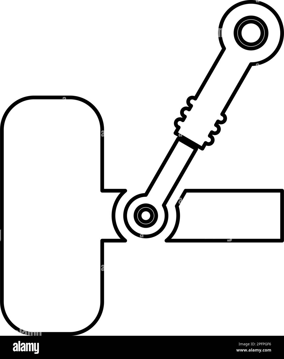 Ruota e ammortizzatore sistema di sospensione auto servizio auto contorno linea contorno icona colore nero vettore illustrazione immagine sottile piatto stile semplice Illustrazione Vettoriale