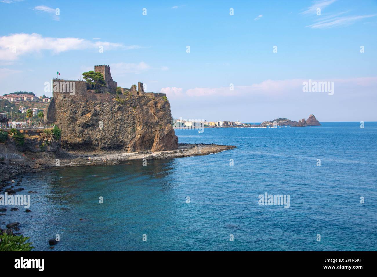 Il Castello Normanno di Aci Castello, in provincia di Catania, Sicilia, Italia Foto Stock