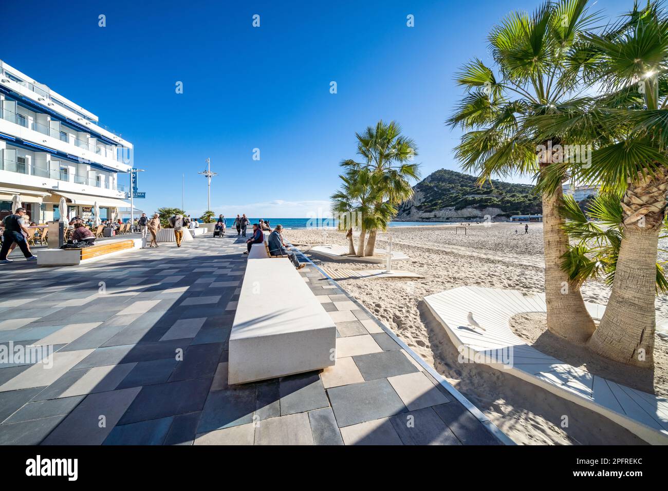 Strade di Benidorm, Alicante, Spagna Foto Stock