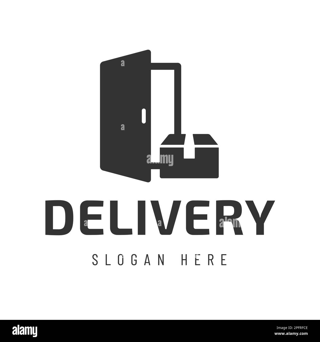 logo home delivery isolato su bianco Illustrazione Vettoriale