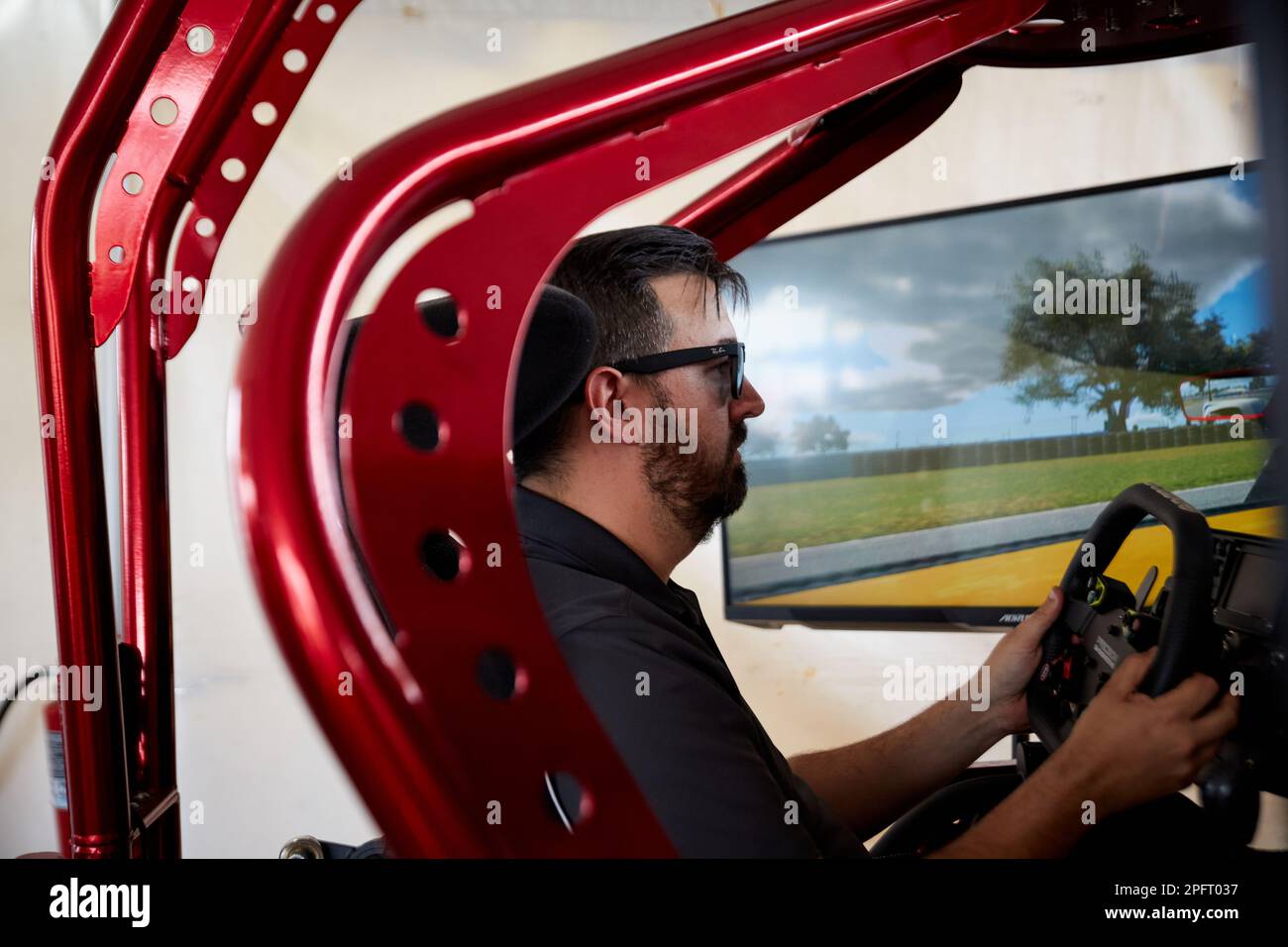 Sebring, Florida, Stati Uniti. 18th marzo 2023. GAMMA di prodotti DI simulazione di corse PROFESSIONALI APEX Pro Racing per l'allenamento di piloti da corsa Foto Stock