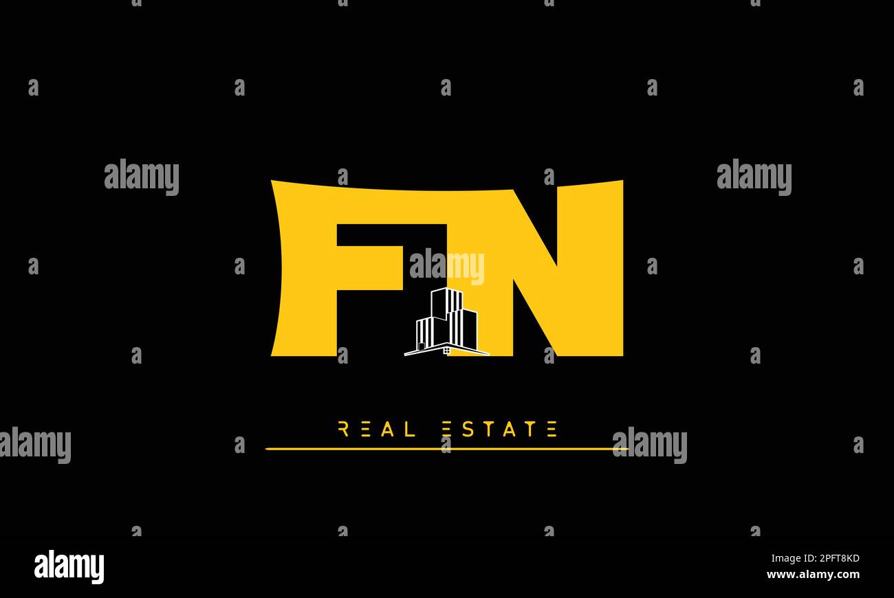 Lettere iniziali Monogramma logo FN , NF Illustrazione Vettoriale