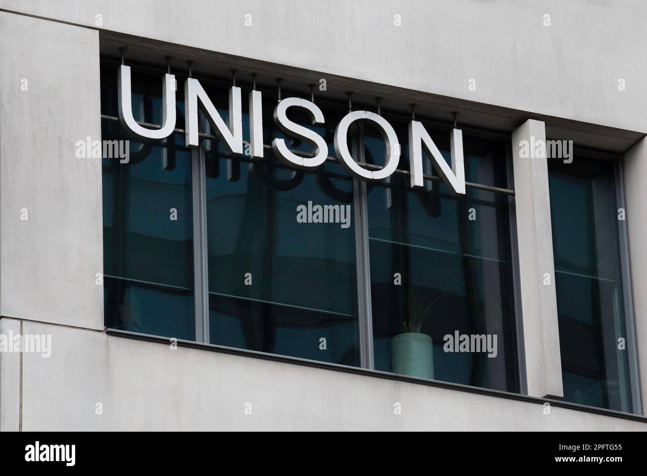 Logo della sede centrale di Unison Foto Stock