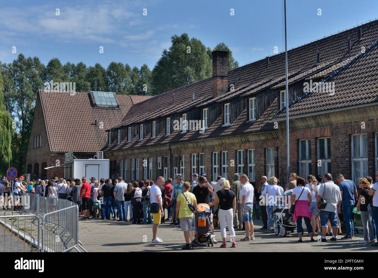 Centro visite, campo principale i, campo di concentramento, Auschwitz-Birkenau, Auschwitz, Polonia Foto Stock