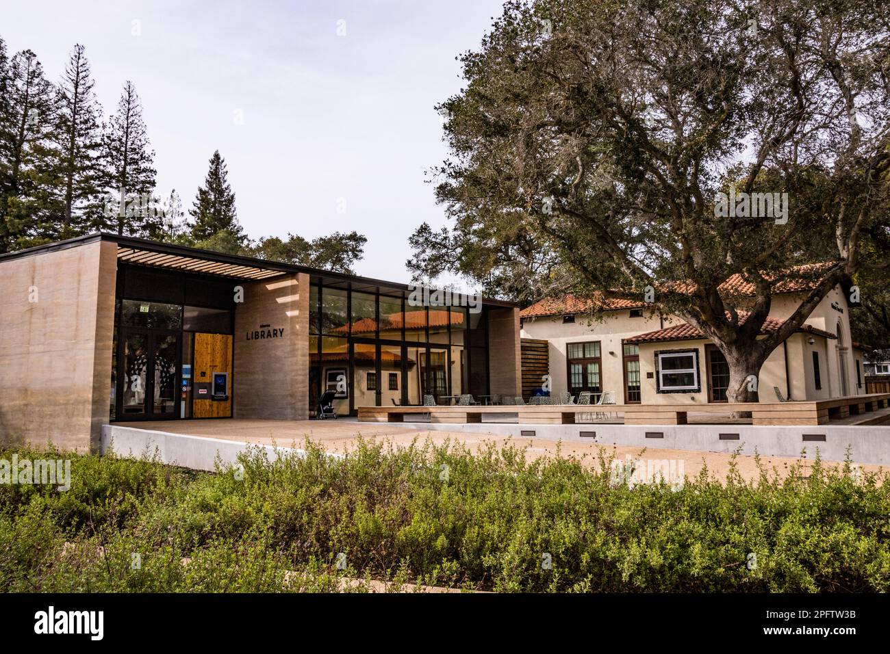 La biblioteca pubblica di Atherton California Foto Stock