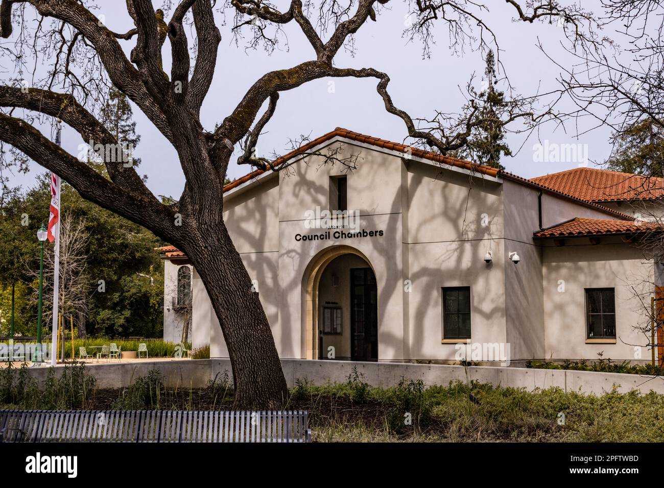 Le Camere del Consiglio cittadino di Atherton California Foto Stock