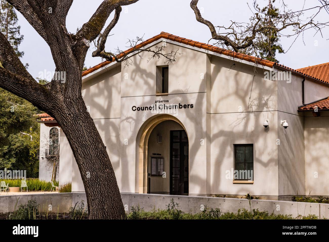 Le Camere del Consiglio cittadino di Atherton California Foto Stock