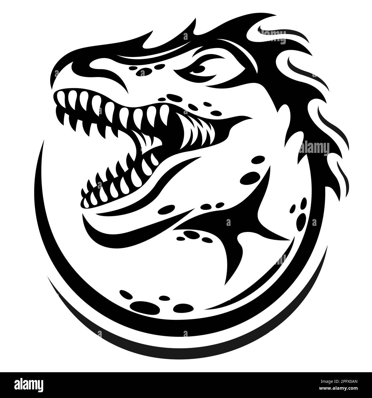 Moderno logo T-Rex. Illustrazione vettoriale. Illustrazione Vettoriale
