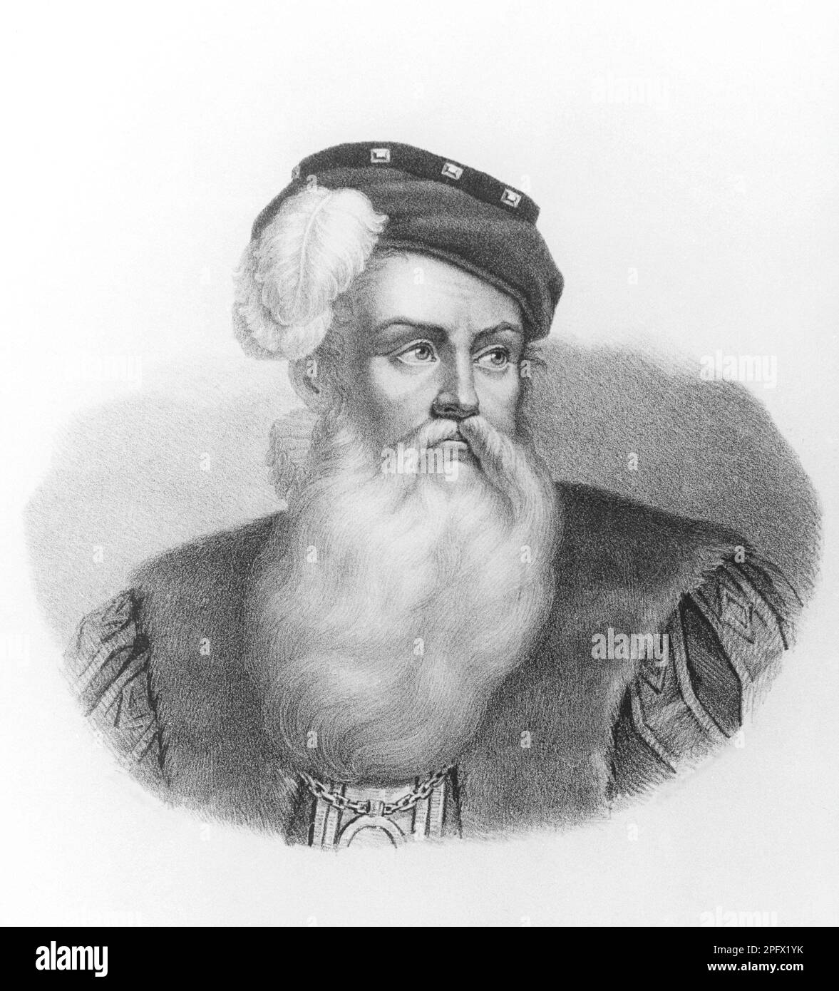 Gustav Vasa, Gustav Eriksson. 12 maggio 1496 - 29 settembre 1560. Re Gustav i di Svezia della nobile famiglia Vasa. Foto Stock
