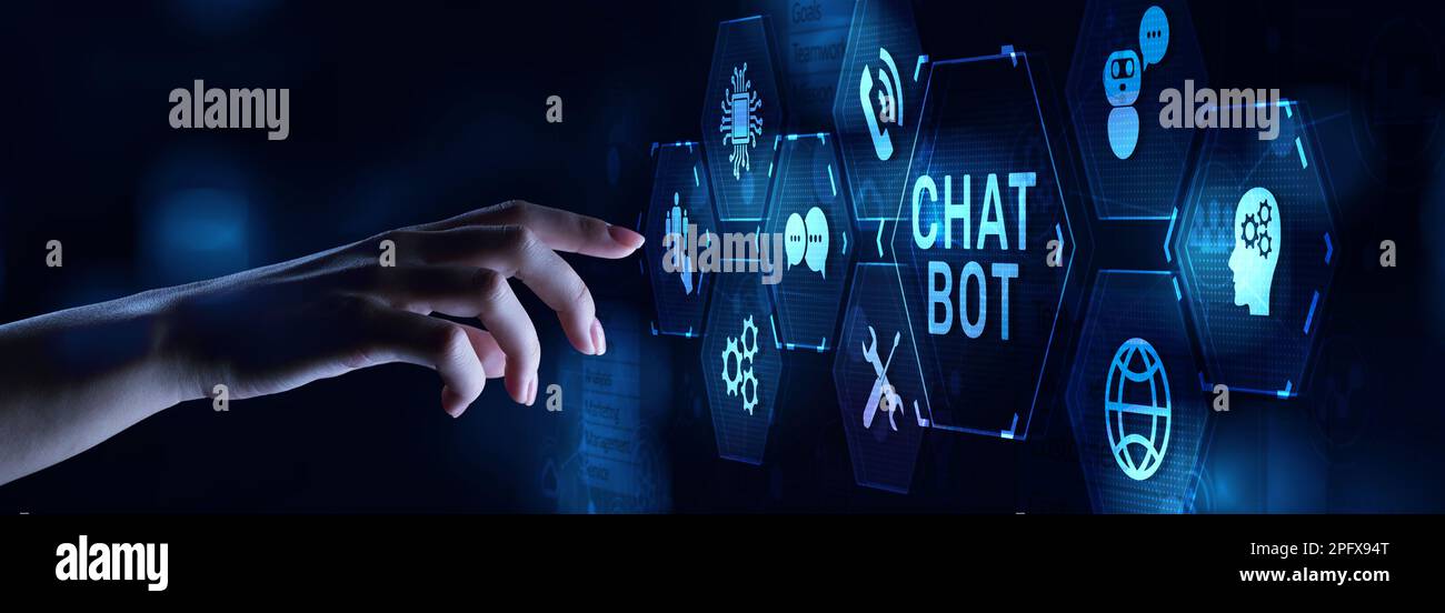 Chatbot Customer Service Automation NLP Natural Language Processing concetto di tecnologia aziendale. Foto Stock