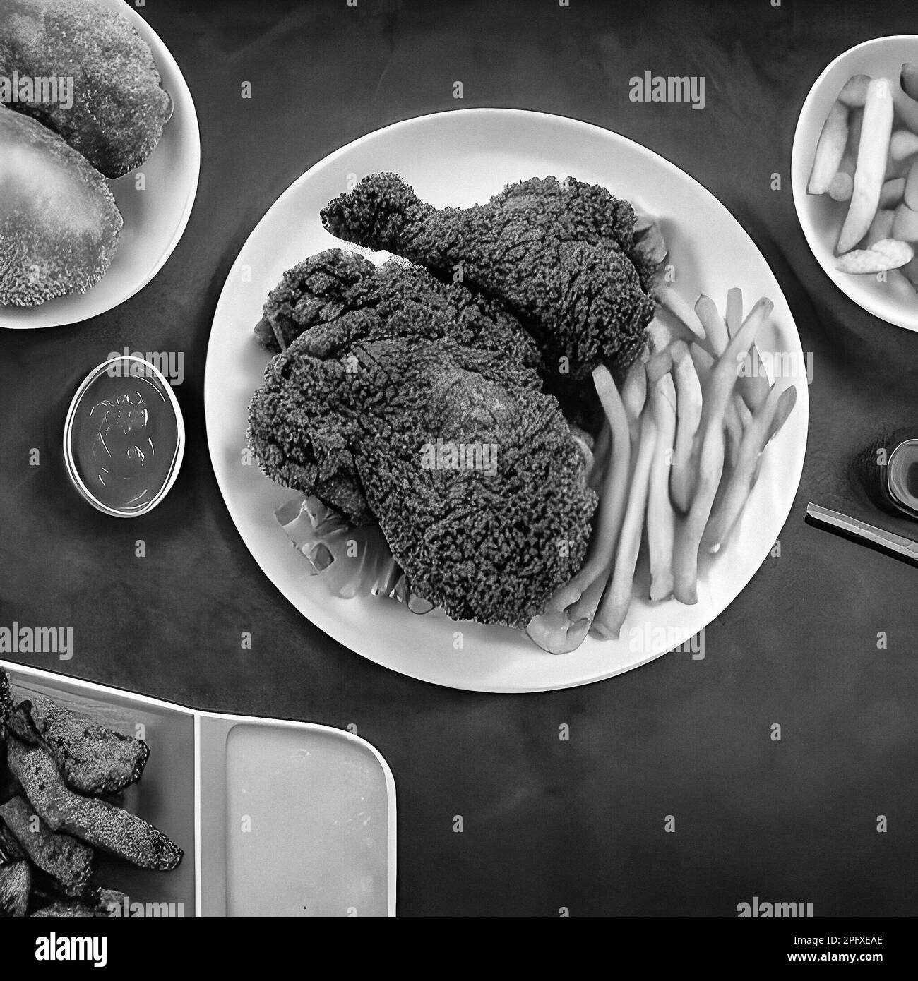 Foto pollo fritto, fast food Foto Stock