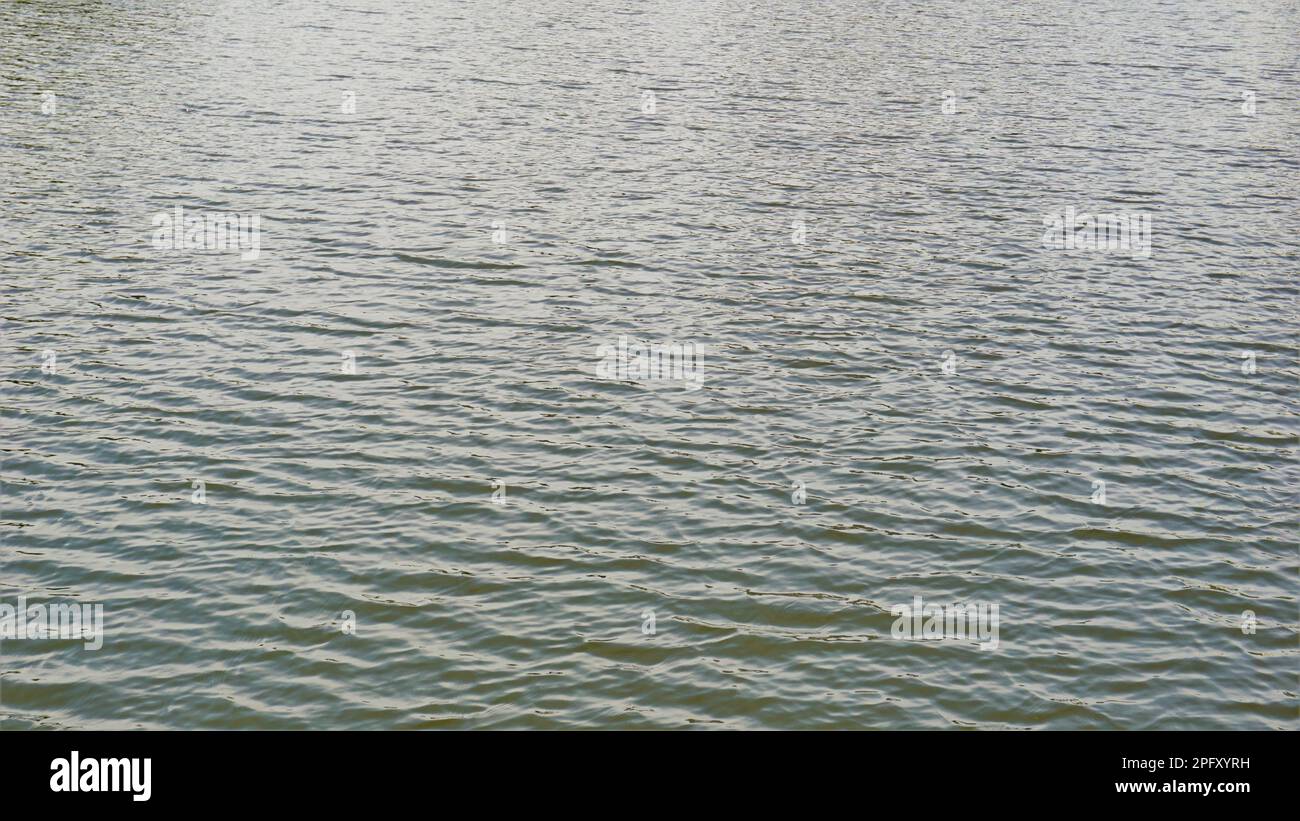 Bella forma d'onda naturale di acqua con riflesso di luce solare brillante nelle giornate di sole. Immagine di sfondo a trama astratta. Foto Stock