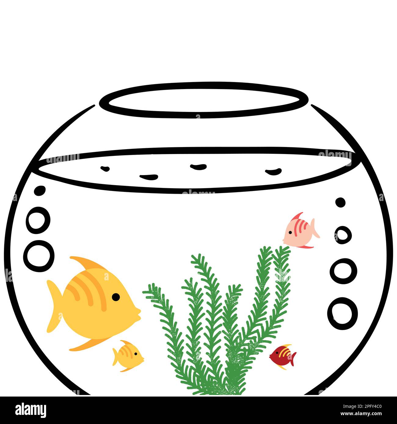 Serbatoio di pesce colorato. Impostazione del serbatoio del pesce. Bellissimi pesci in vasca di pesce. Impostazione acquario Illustrazione Vettoriale