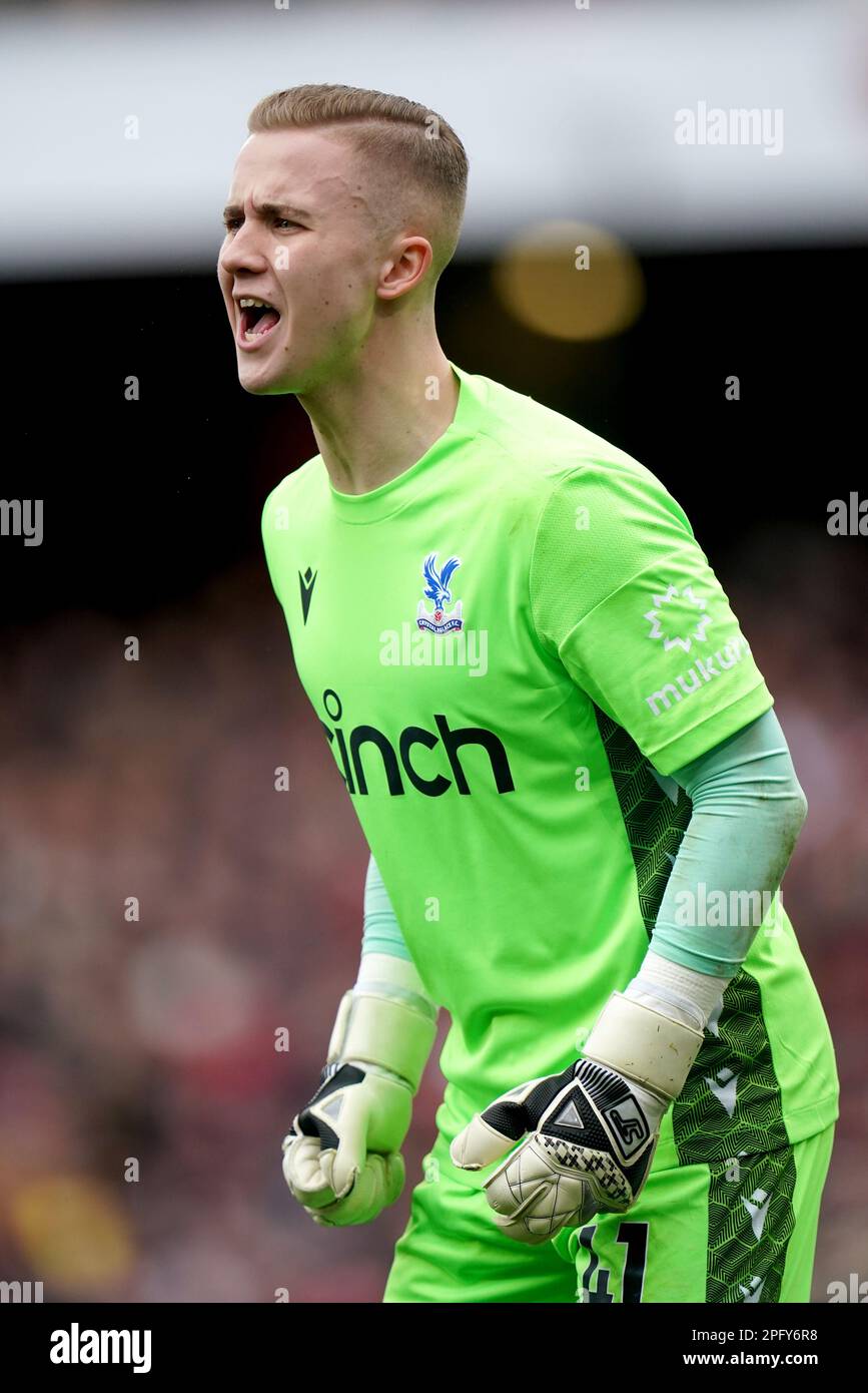 Il portiere del Crystal Palace Joseph Whitworth durante la partita della Premier League presso l'Emirates Stadium, Londra. Data immagine: Domenica 19 marzo 2023. Foto Stock