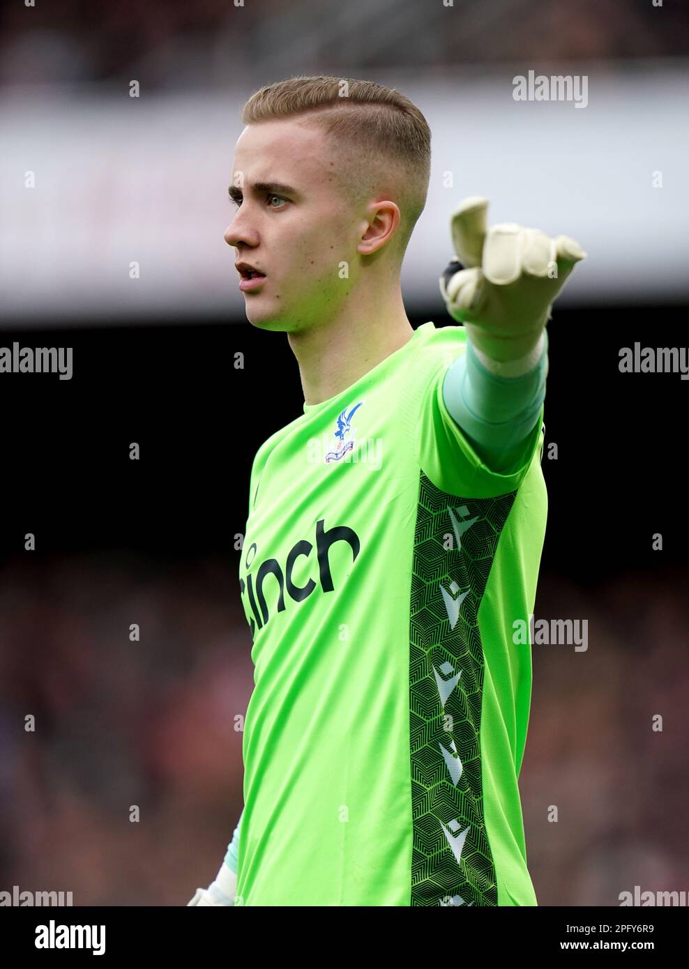 Il portiere del Crystal Palace Joseph Whitworth durante la partita della Premier League presso l'Emirates Stadium, Londra. Data immagine: Domenica 19 marzo 2023. Foto Stock